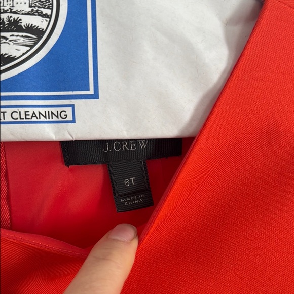 J. Crew Orange Crepe Wool Midi Dress with Cap Sleeves - Picture 2 of 8